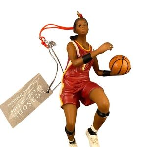 African American Girl Basketball Christmas Ornament NEW